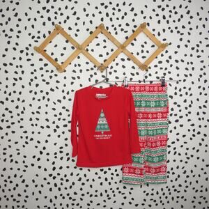 Jammies For Your Families Red Festive Fair Isle Toddler Holiday Pajamas